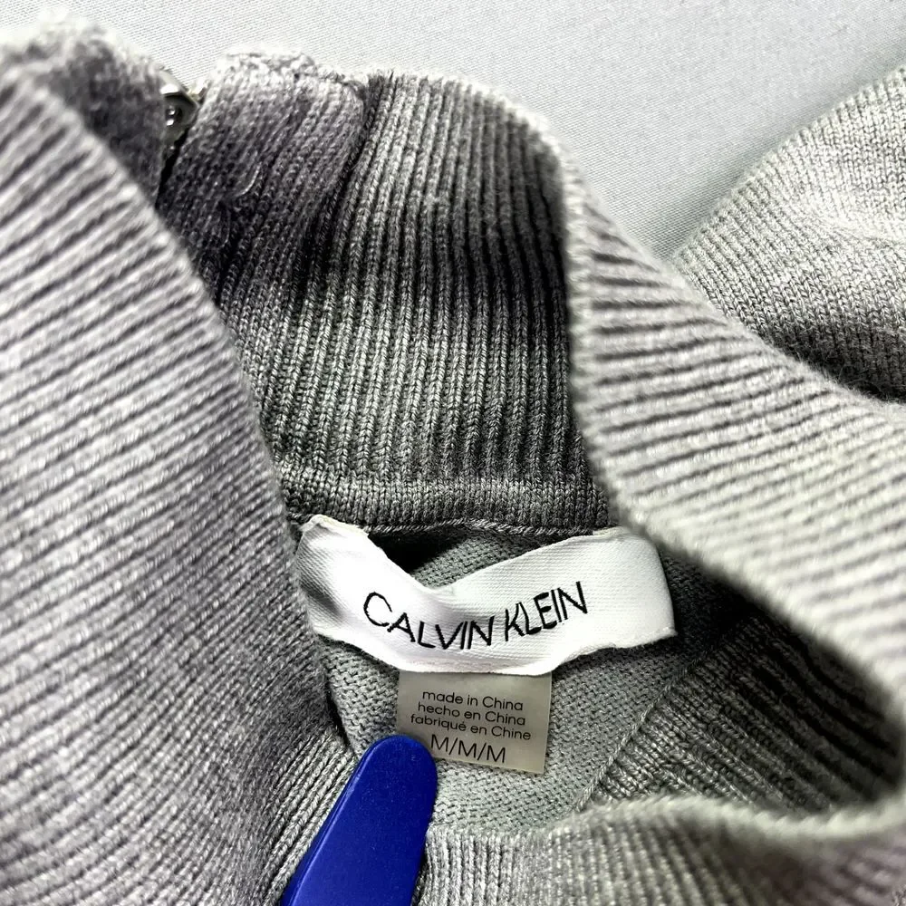 Calvin Klein Sweater Dress Women's Size M Grey Long Sleeve Minimalist Versatile‎